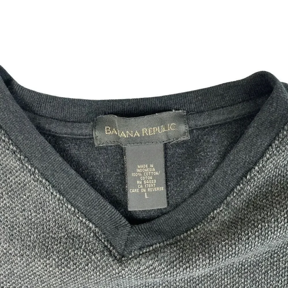 Banana Republic Gray Color-block Knit Sweater Men’s Size Large